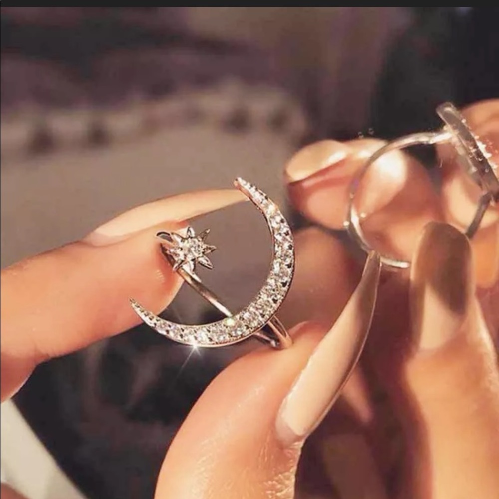 LAST 1 925 Sterling Silver & White Sapphire Ring 🌙 ⭐️ - Picture 4 of 6